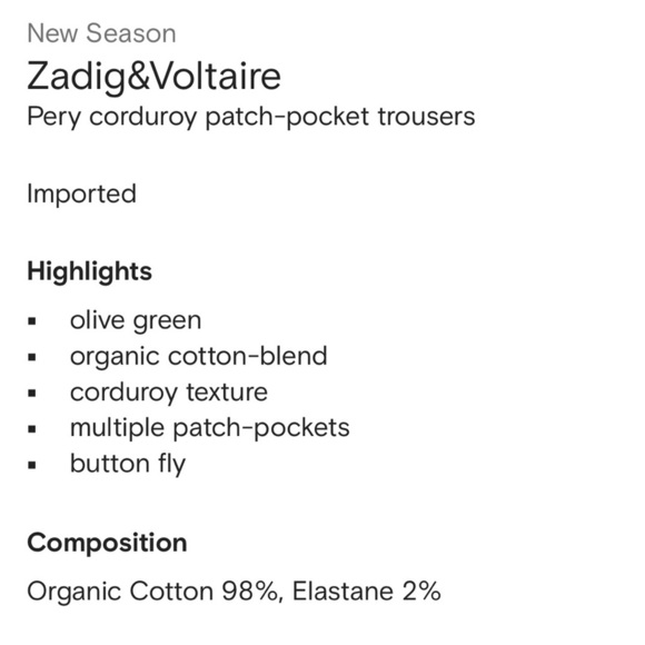 ZADIG & VOLTAIRE Navy Pio Corduroy Trousers - Picture 15 of 15